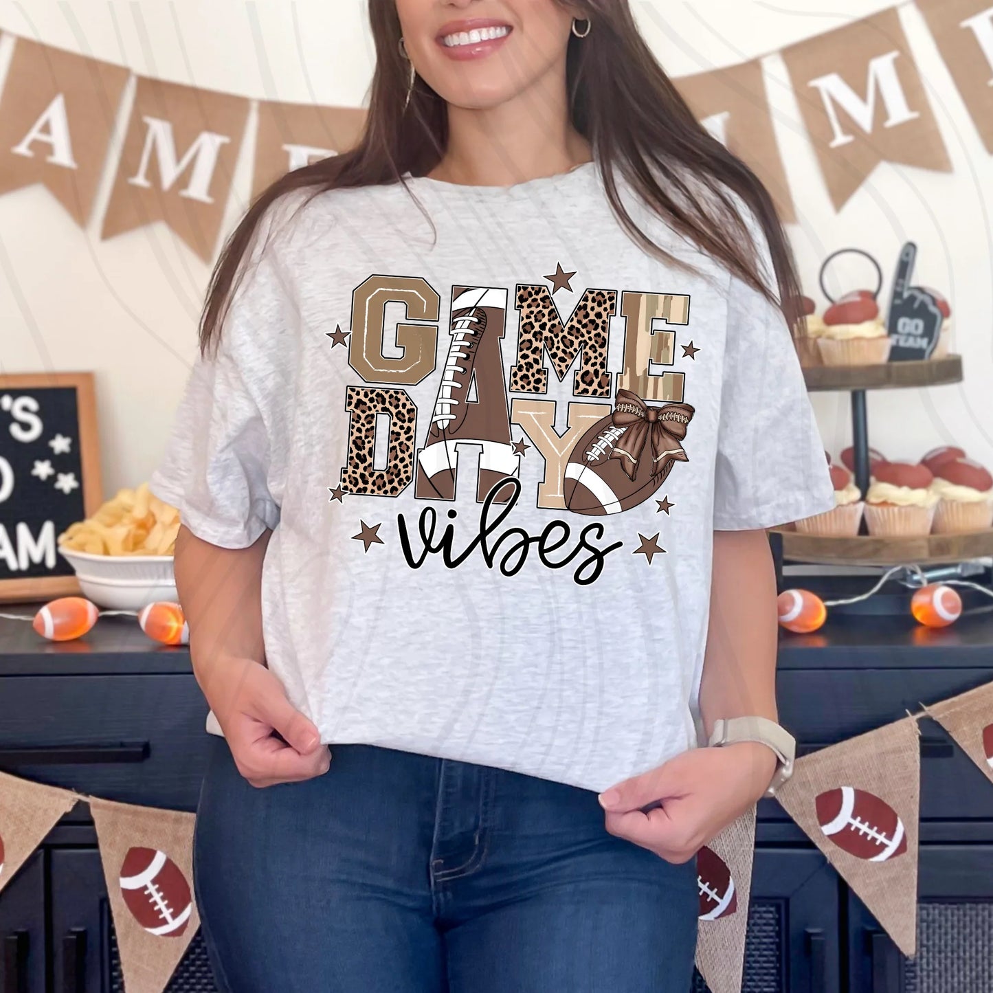 Football Game Day Vibes Short Sleeve T-shirt