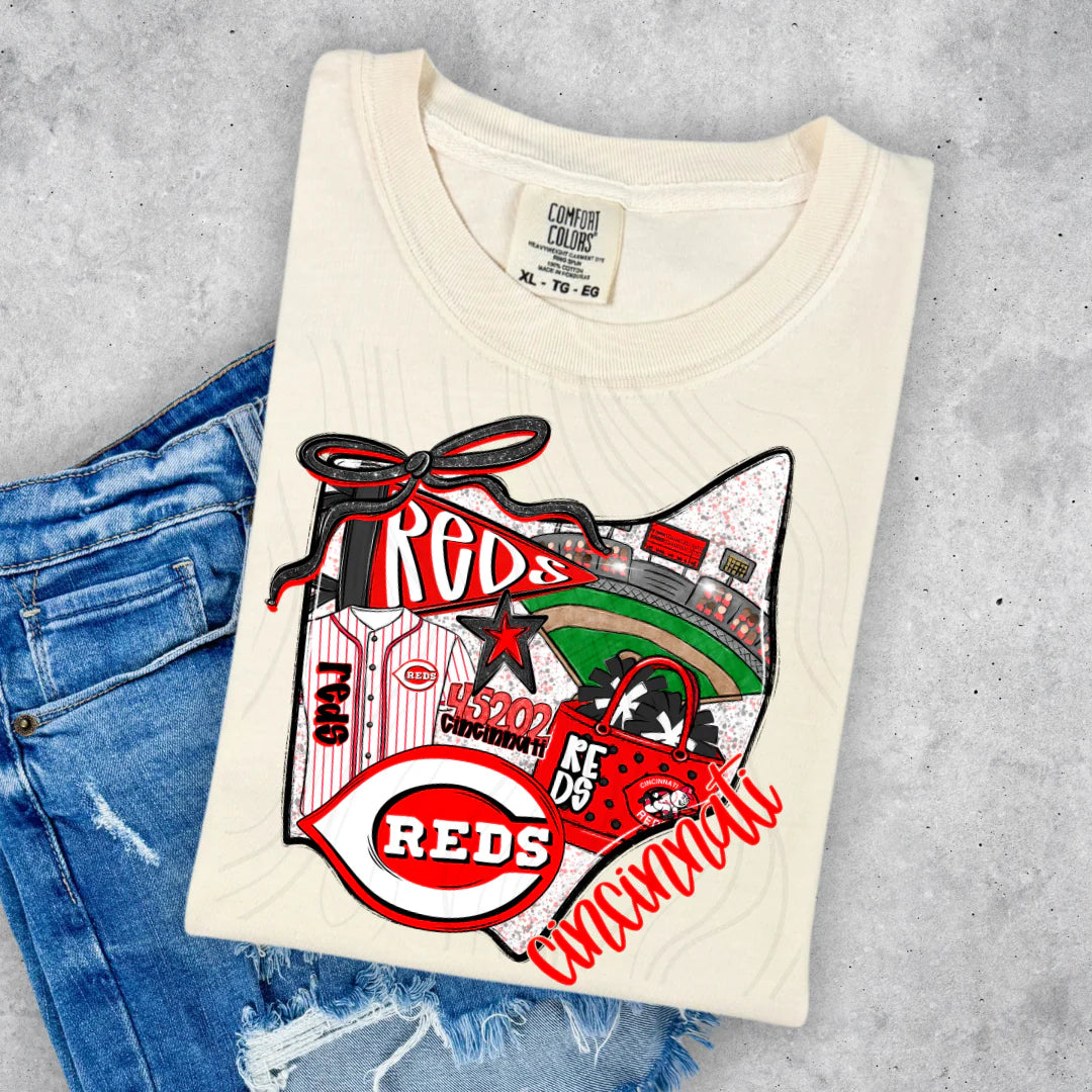 Reds Game Day Coquette Short Sleeve T-shirt