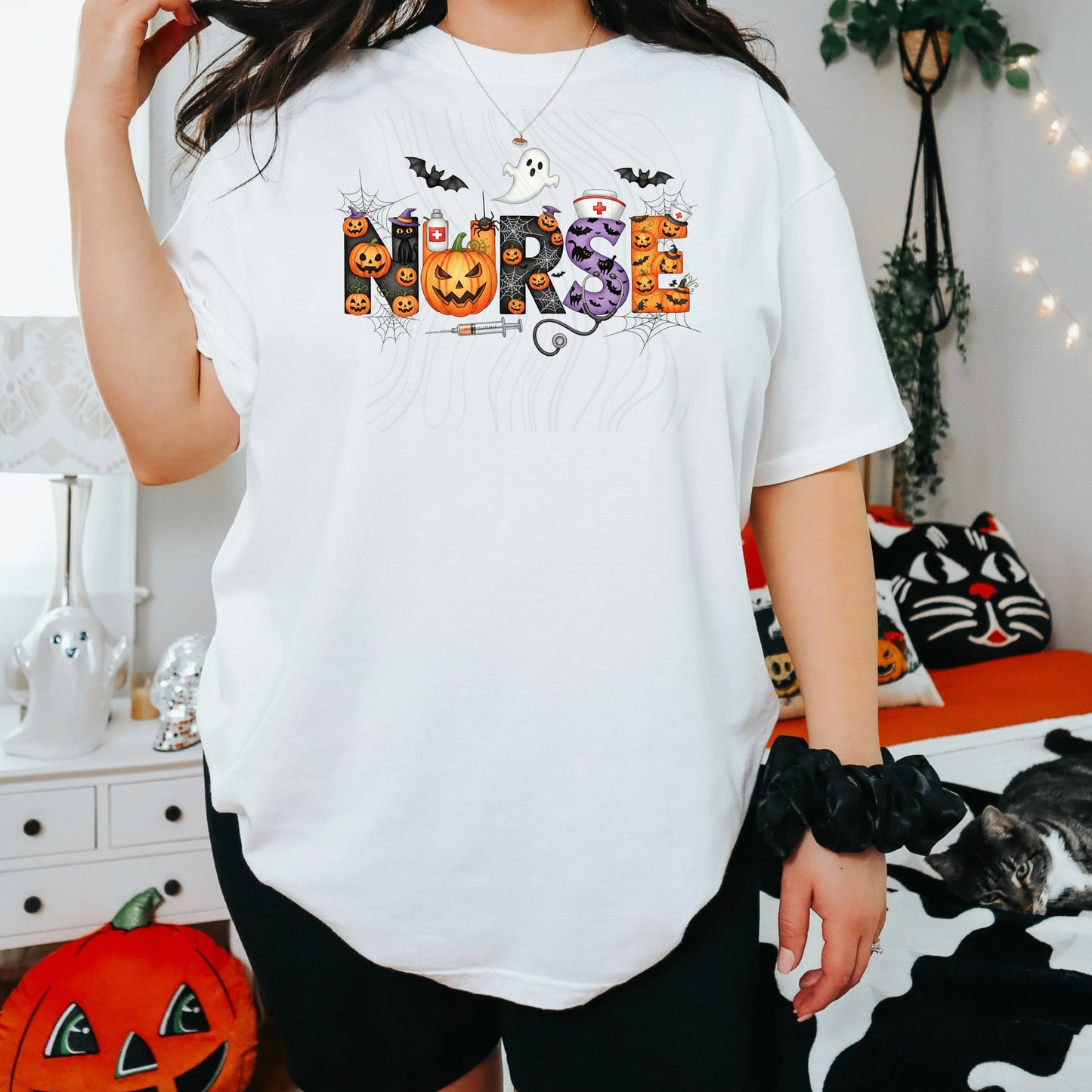 Spooky Nurse Short Sleeve T-shirt